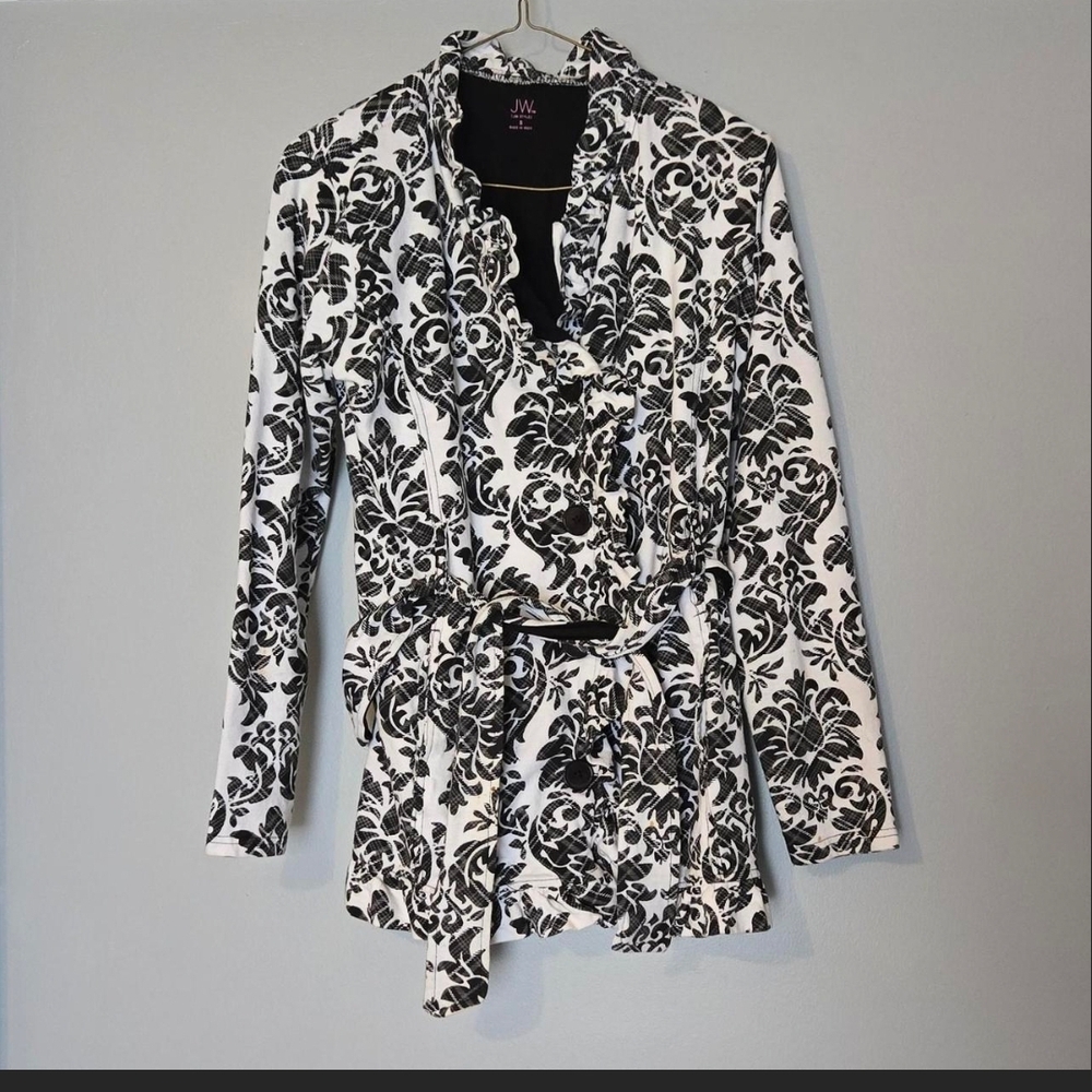 Black and White Printed Blazer